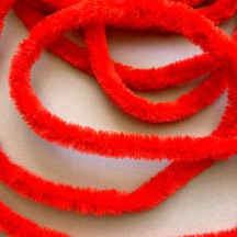 Soft 22mm Wired Chenille Cording in Red ~ 1 yd.